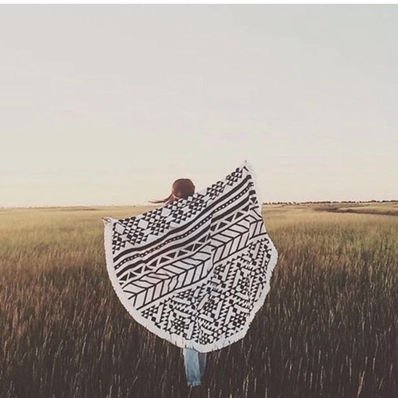 Aztec Tassel Retro Geometric Beach/Yoga/Room Blanket/Mat for Outdoors/Bedroom - Picture 4 of 5